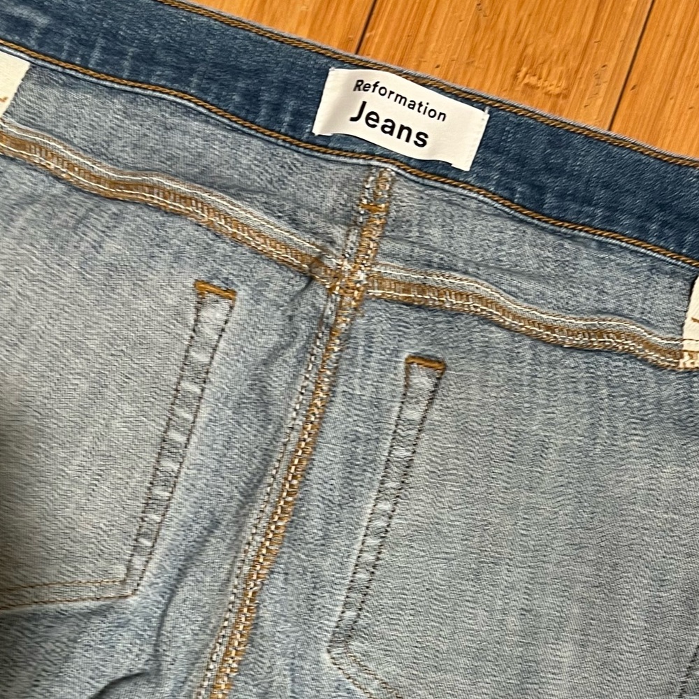 Reformation Harper High Rise Skinny Button Front Jeans Ion Wash Size 25 - Picture 7 of 16